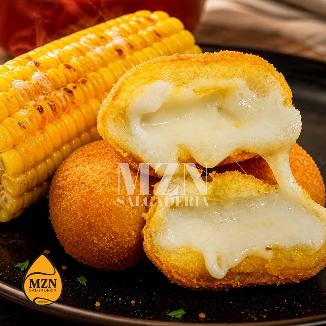 Croquete de Milho com Queijo artesanal MZN Salgaderia